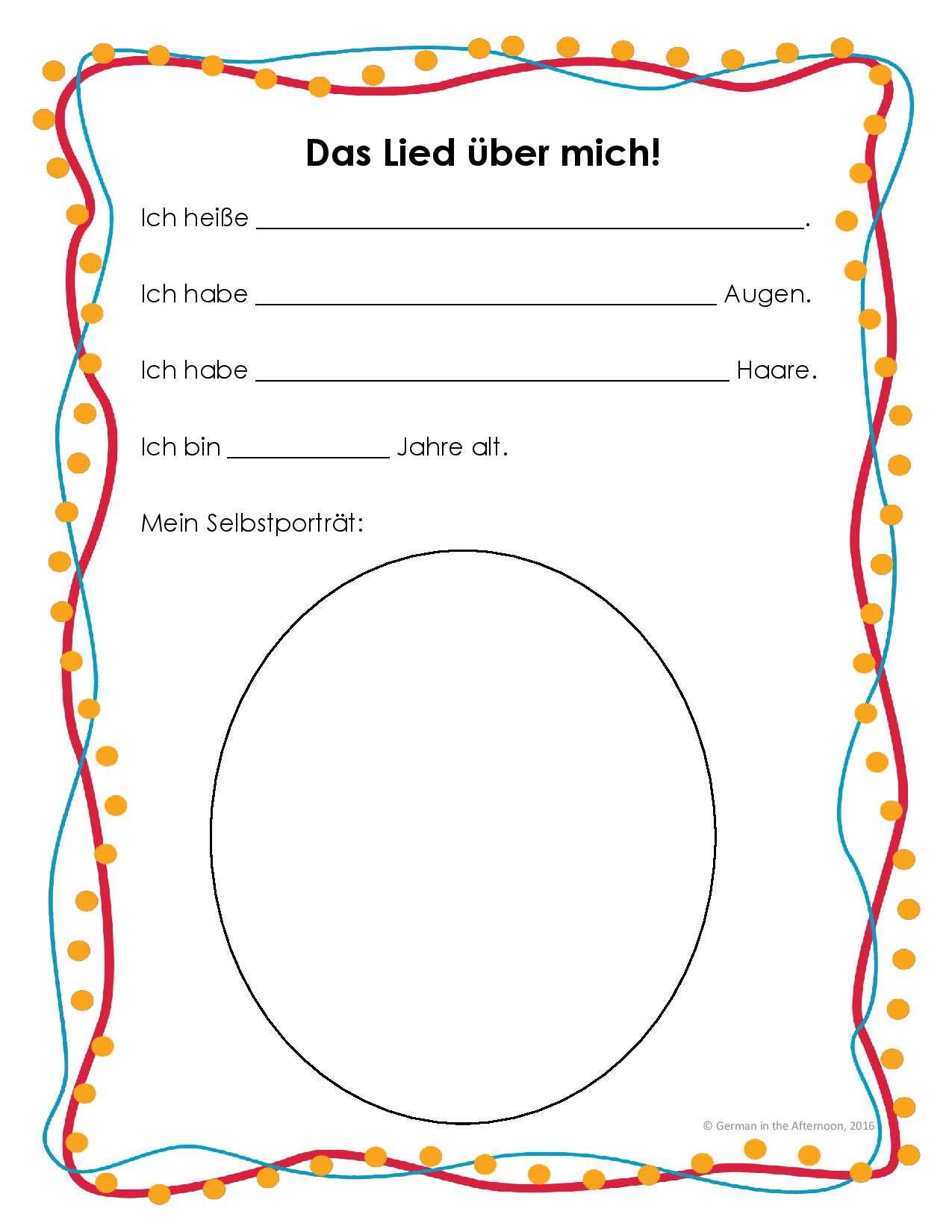 Alles über mich! | German in the Afternoon Activities